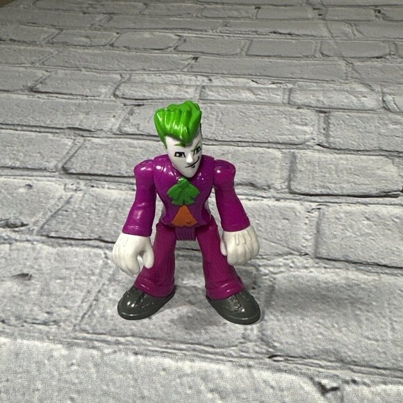 THE JOKER 3” ACTION FIGURE DC COMICS FISHER PRICE IMAGENEXT PLASTIC  TOY - Picture 1 of 7